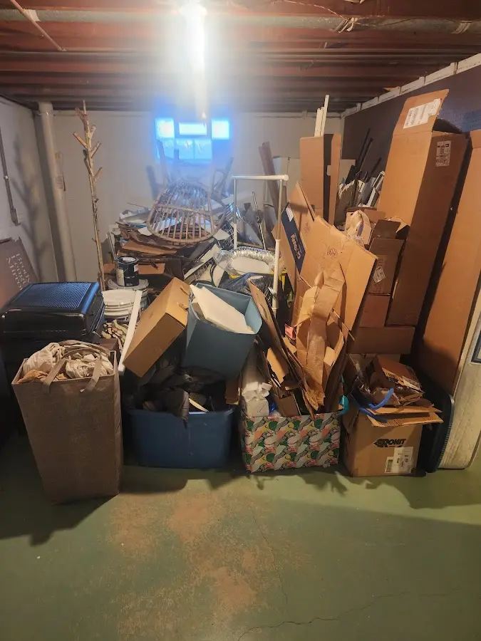 Roll-off dumpster container at job site for 15 Yard Dumpster Rental in Fairfield